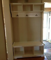 a set of kitchen cabinets, possibly with a built-in aquarium